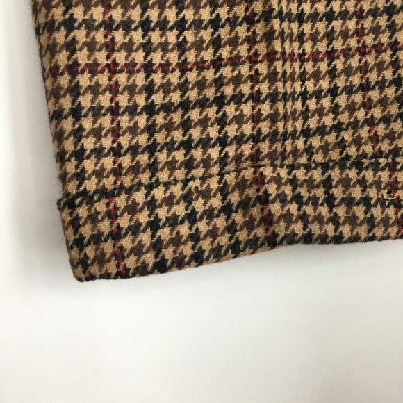 NWT Vintage CALVIN KLEIN Plaid/Herringbone High Waist Cuff Hem 100% Wool Pant - Picture 9 of 12